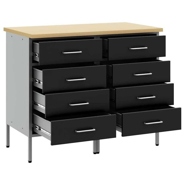 vidaXL Ντουλάπα Εργασίας 2 pcs Μαύρο και Γκρι 100 x 55 x 85 εκ.