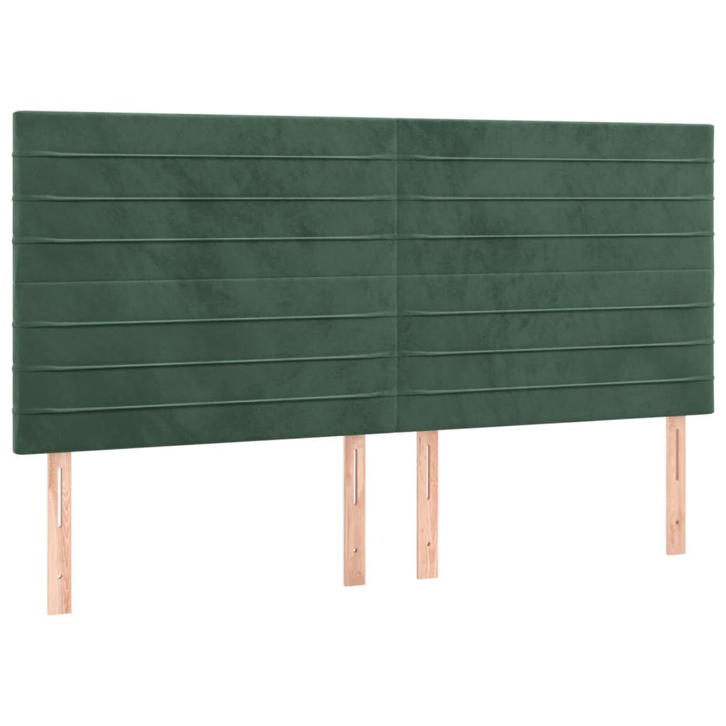 vidaXL Κρεβάτι Boxspring με Στρώμα Σκούρο Πράσινο 200x200εκ. Βελούδινο