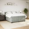 vidaXL Κρεβάτι Boxspring με Στρώμα Ανοιχτό Γκρι 200x200 εκ. Βελούδινο