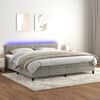 vidaXL &Kappa;&rho;&epsilon;&beta;ά&tau;&iota; Boxspring &mu;&epsilon; &Sigma;&tau;&rho;ώ&mu;&alpha; & LED &Alpha;&nu;.&Gamma;&kappa;&rho;&iota; 200x200 &epsilon;&kappa;. &Beta;&epsilon;&lambda;&omicron;ύ&delta;&iota;&nu;&omicron;