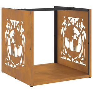 Ράφι για καυσόξυλα vidaXL 40x40x40 cm Ατσάλι σκληρυθέν στον αέρα