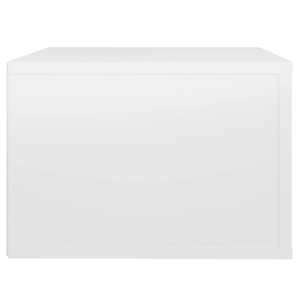 vidaXL Κομοδίνο Επιτοίχιο Γυαλιστερό Λευκό 50 x 36 x 25 εκ.