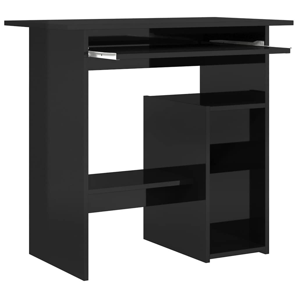 vidaXL Γραφείο Γυαλιστερό Μαύρο 80 x 45 x 74 εκ. από Μοριοσανίδα