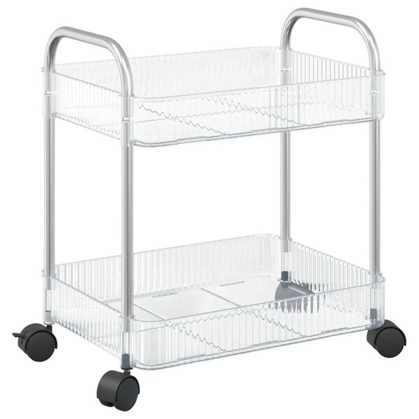 vidaXL Καρότσι αποθήκευσης 2 Επίπεδα Διαφανές 37x28x43,5 εκ. Ακρυλικό