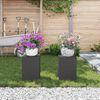 vidaXL Στήριξη φυτών 2 pcs Μαύρο 24 x 24 x 35 εκ. Ατσάλι