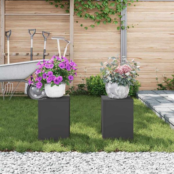 vidaXL Στήριξη φυτών 2 pcs Μαύρο 24 x 24 x 35 εκ. Ατσάλι