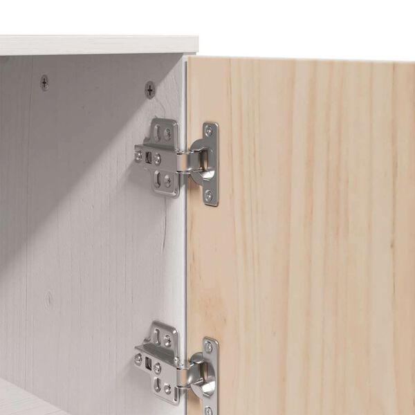 vidaXL Ντουλάπι Ψηλό Λευκό 67 x 40 x 108,5 εκ. από Μασίφ Ξύλο Πεύκου