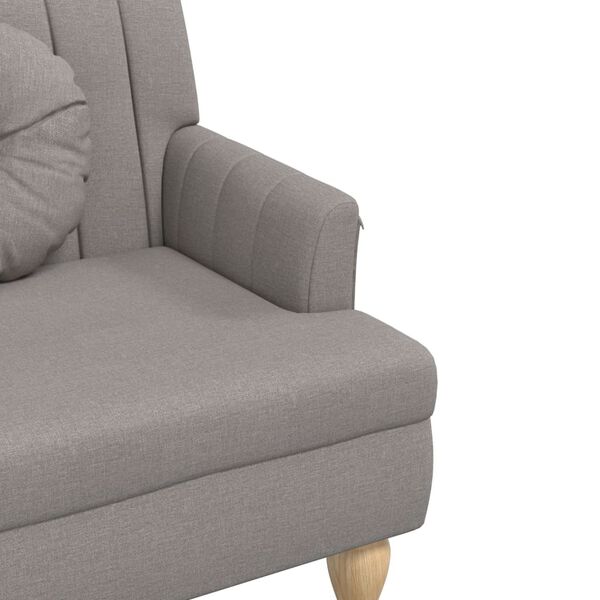vidaXL Παγκάκι Taupe 113 x 64,5 x 75,5 εκ. Υφασμάτινο με Μαξιλάρια