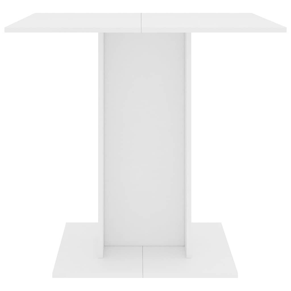 vidaXL Τραπεζαρία Λευκή 80 x 80 x 75 εκ. από Επεξ. Ξύλο