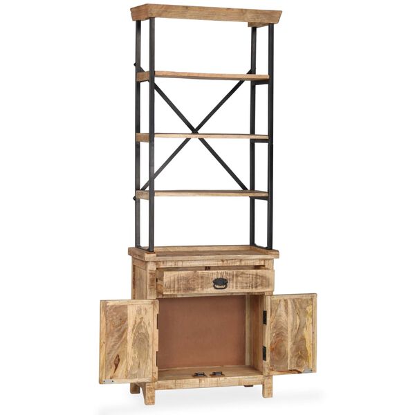 vidaXL Βιβλιοθήκη με Ντουλάπι 65 x 30 x 180 εκ. από Μασίφ Ξύλο Μάνγκο