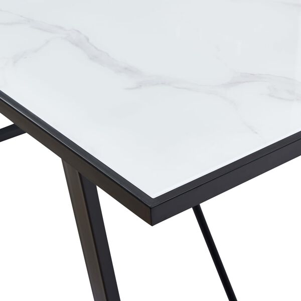 vidaXL Τραπεζαρία Λευκή 160 x 80 x 75 εκ. από Ψημένο Γυαλί