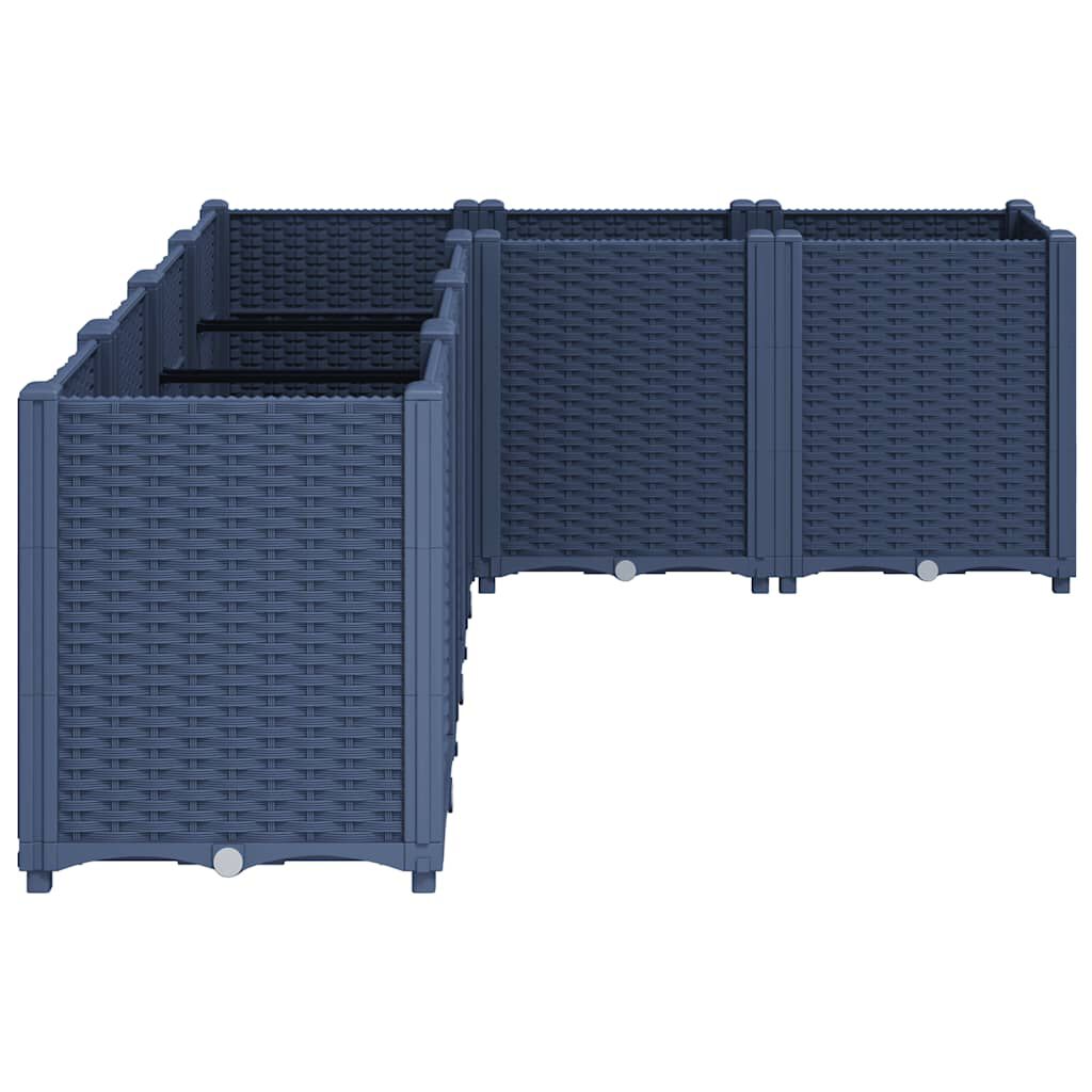 vidaXL Ζαρντινιέρα Κήπου Μπλε Γκρι 160x120x53 εκ. Πολυπροπυλένιο