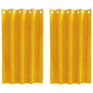 vidaXL Κουρτίνες 2 pcs κίτρινο μουσταρδί 140 x 140 cm Βελούδο