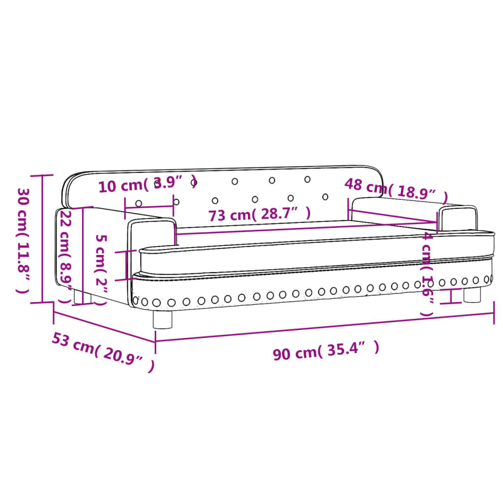 vidaXL Καναπές Παιδικός Κρεμ 90 x 53 x 30 εκ. από Βελούδο