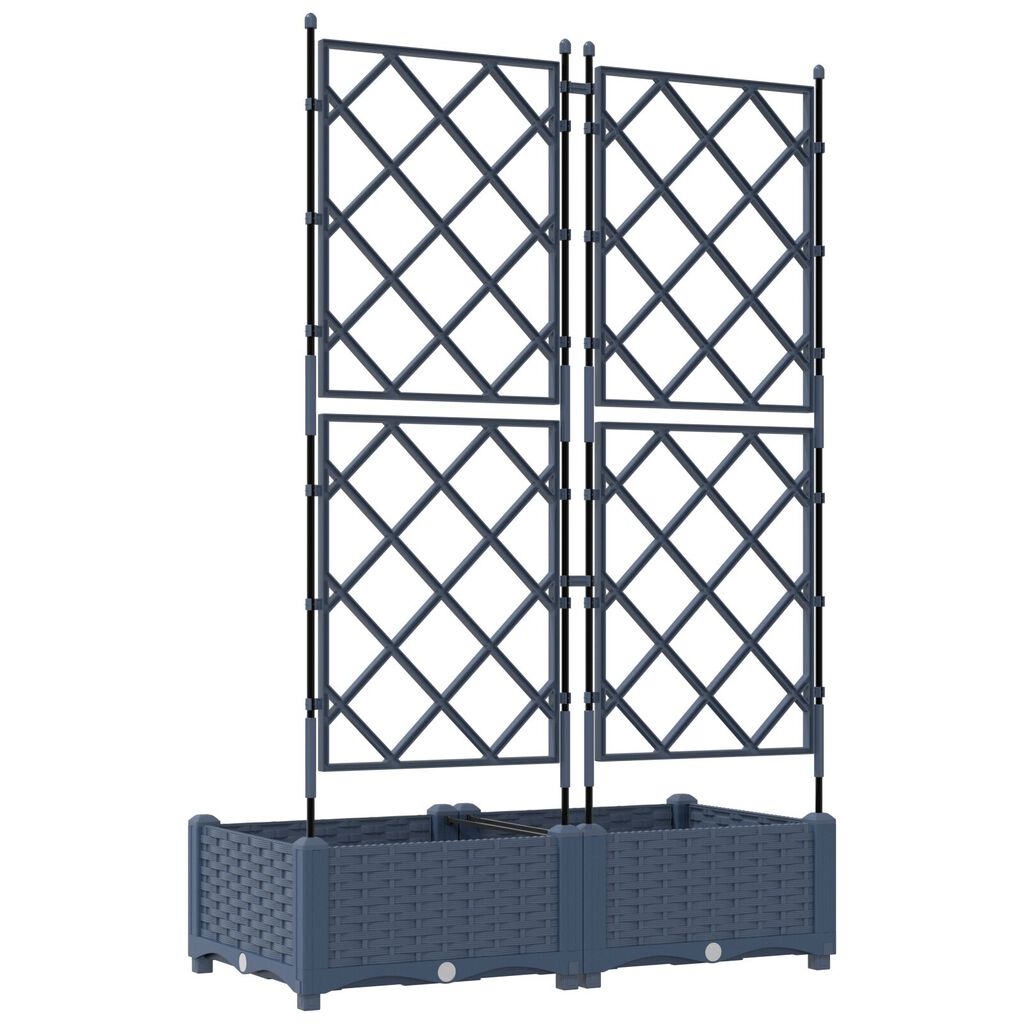 vidaXL Γλάστρα Κήπου με Πλέγμα 2 τεμ Γκρι 80x40x125,5 εκ