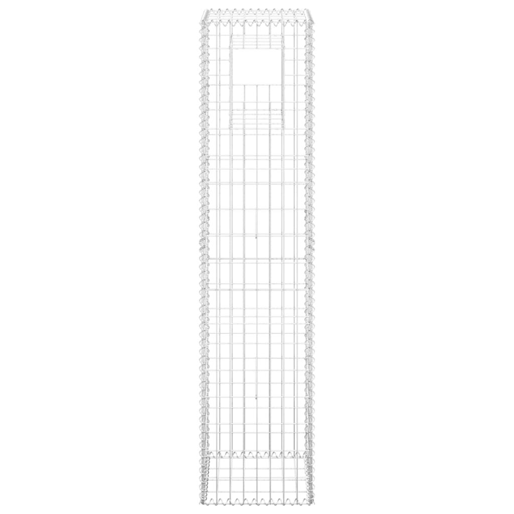 vidaXL Συρματοκιβώτια Στύλοι 2 τεμ. 40 x 40 x 180 εκ. Σιδερένιοι