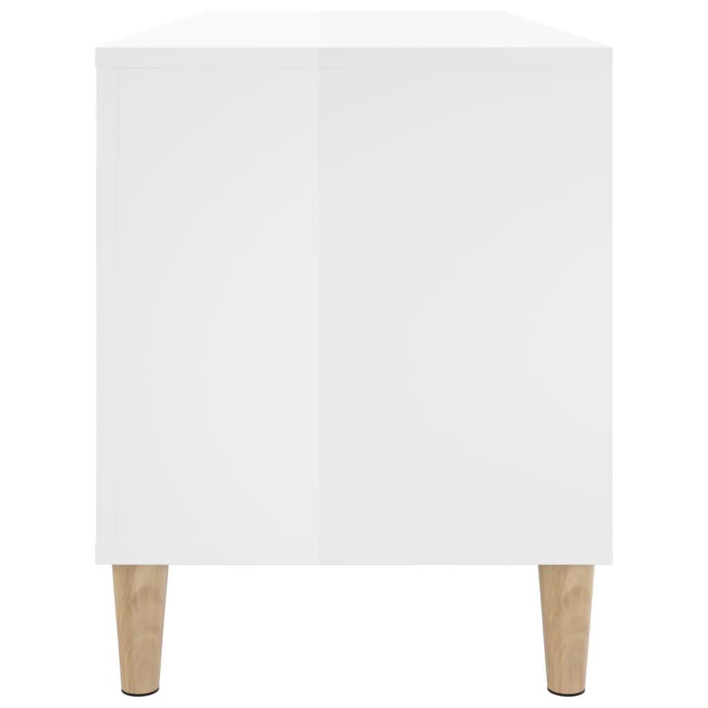 vidaXL Έπιπλο Δίσκων Γυαλ. Λευκό 100x38x48 εκ. από Επεξεργασμένο Ξύλο