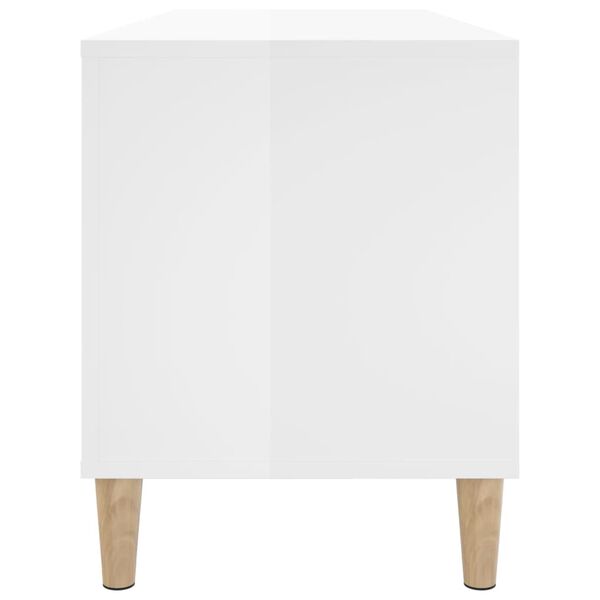 vidaXL Έπιπλο Δίσκων Γυαλ. Λευκό 100x38x48 εκ. από Επεξεργασμένο Ξύλο
