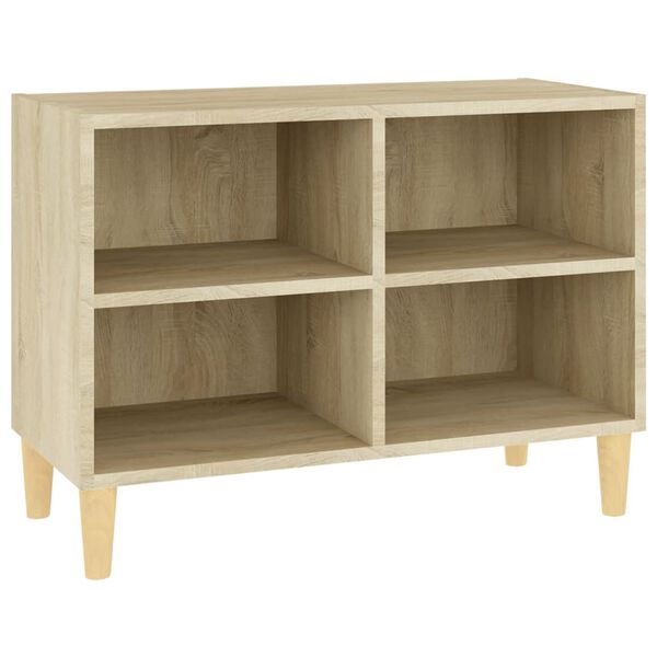 vidaXL Έπιπλο Τηλεόρασης Sonoma Δρυς 69,5x30x50εκ & Μασίφ Ξύλινα Πόδια