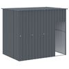 vidaXL Σπιτάκι Σκύλου με Αυλή Ανθρακί 214x1273x181 εκ. Γαλβαν. Χάλυβας
