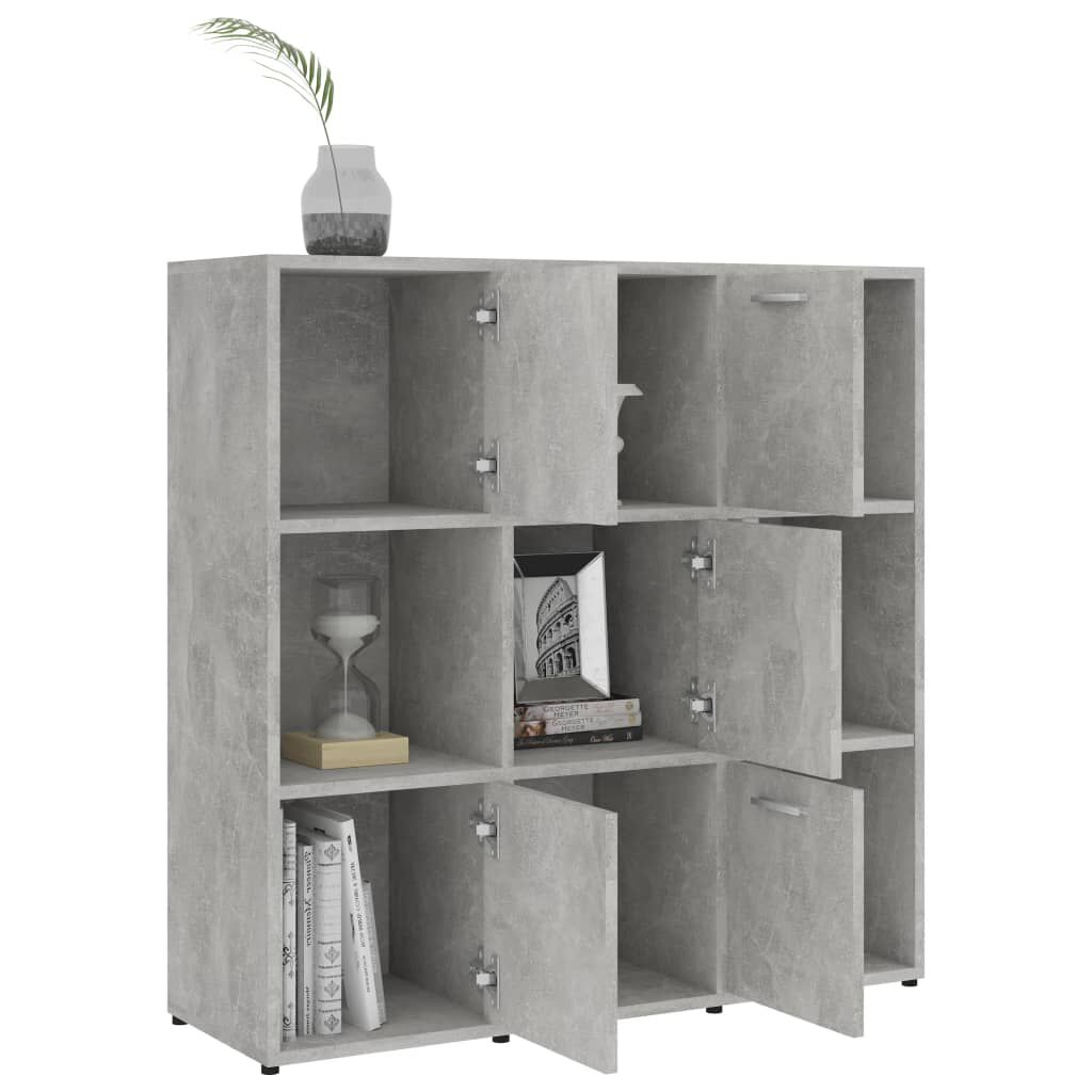 vidaXL Βιβλιοθήκη Γκρι του Σκυροδέματος 90 x 30 x 90 εκ. Επεξ. Ξύλο
