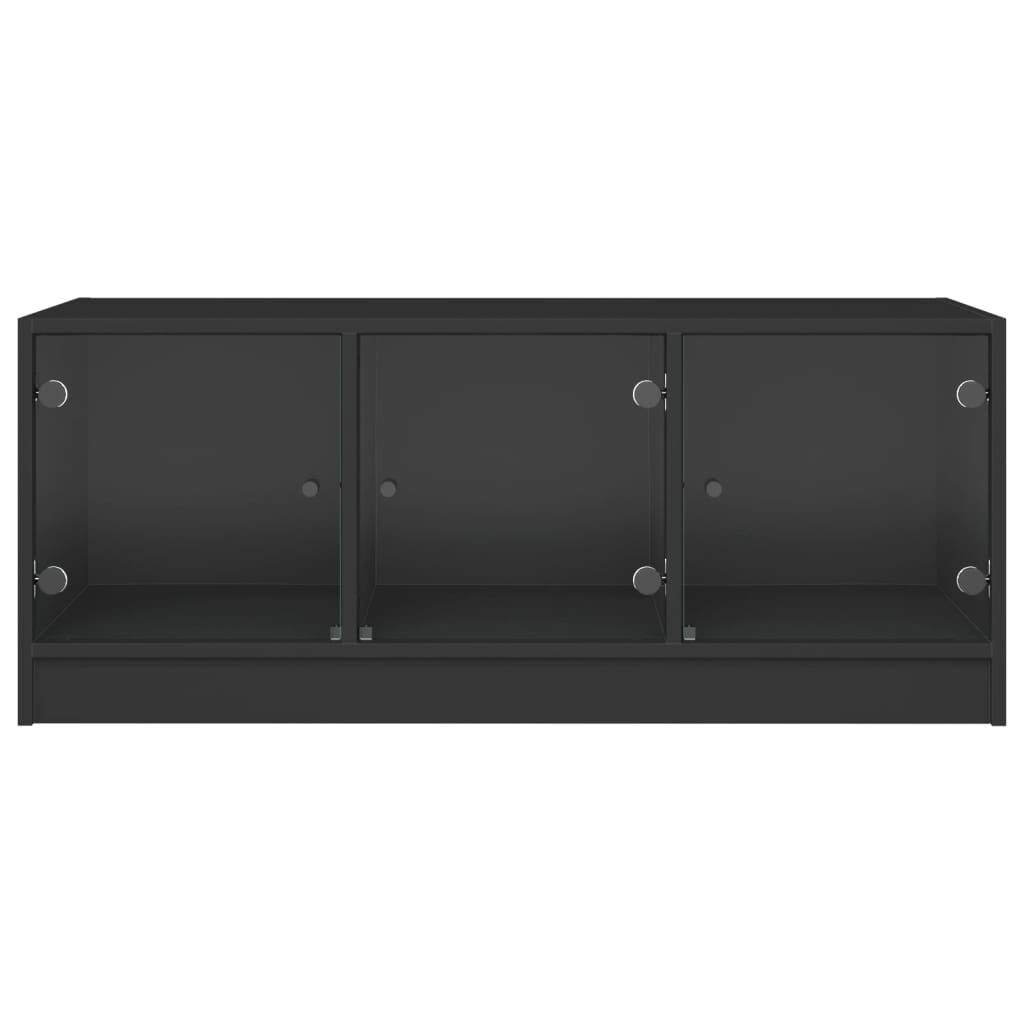 vidaXL Τραπεζάκι Σαλονιού Μαύρο 102x50x42 εκ. με Γυάλινες Πόρτες