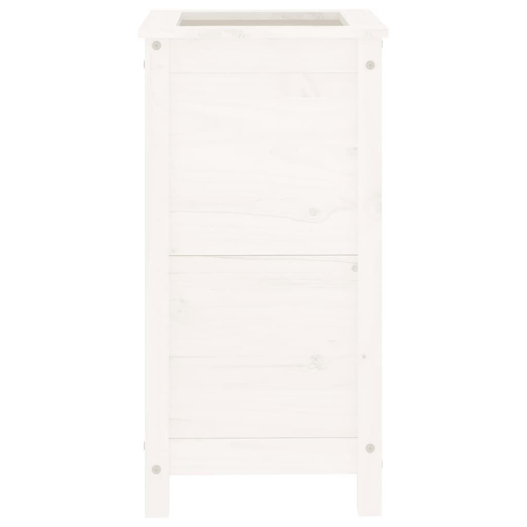 vidaXL Ζαρντινιέρα Λευκή 40 x 40 x 78 εκ. από Μασίφ Ξύλο Πεύκου