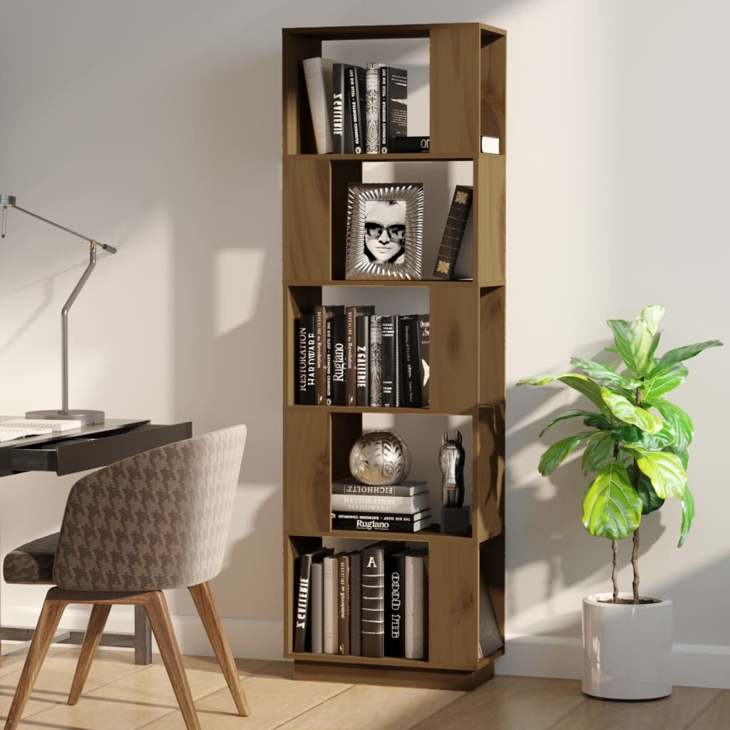 vidaXL Βιβλιοθήκη/Διαχωριστικό Χώρου Μελί 51x25x163,5 εκ. Μασίφ Ξύλο