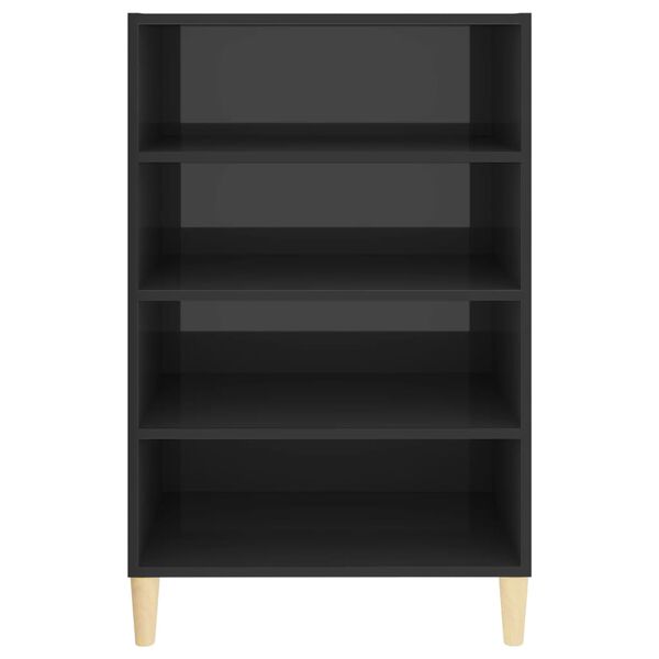 vidaXL Ραφιέρα Γυαλιστερή Γκρι 57 x 35 x 90 εκ. από Επεξ. Ξύλο
