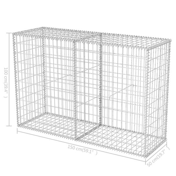 vidaXL Συρματοκιβώτιο 150 x 50 x 100 εκ. από Γαλβανισμένο Χάλυβα