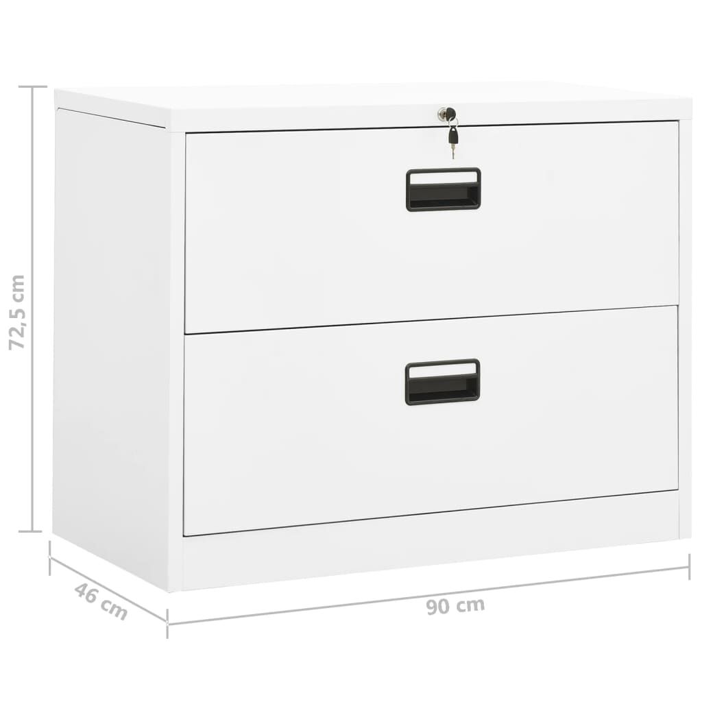 vidaXL Αρχειοθήκη Λευκή 90 x 46 x 72,5 εκ. από Ατσάλι