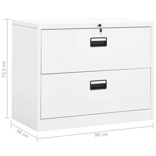 vidaXL Αρχειοθήκη Λευκή 90 x 46 x 72,5 εκ. από Ατσάλι