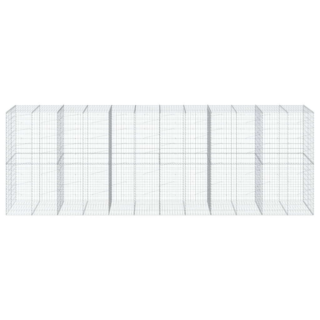 vidaXL Συρματοκιβώτιο με Κάλυμμα 600x100x200εκ από Γαλβανισμένο Χάλυβα