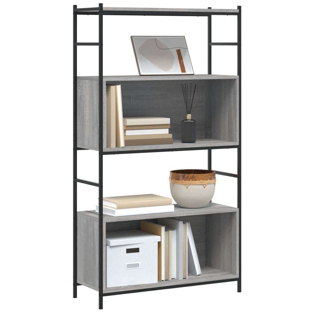 vidaXL Βιβλιοθήκη Γκρι Sonoma 80x30x145,5 εκ. από Επεξεργασμένο Ξύλο