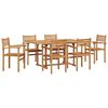 vidaXL Σέτ φαγητού για κήπο 7 pcs Φυσικό Μασίφ ξύλο teak