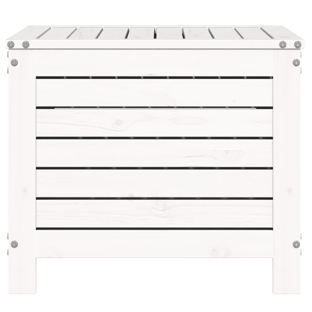 vidaXL Υποπόδιο Κήπου Λευκό 62x63,5x53,5 εκ. από Μασίφ Ξύλο Πεύκου