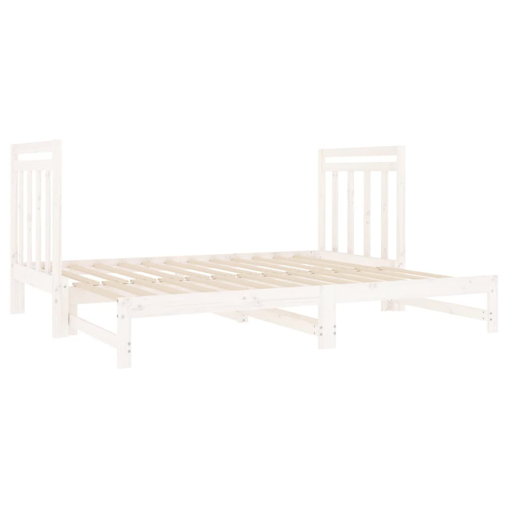vidaXL Καναπές Κρεβάτι Συρόμενος Λευκός 2x(90x190) εκ. από Μασίφ Πεύκο