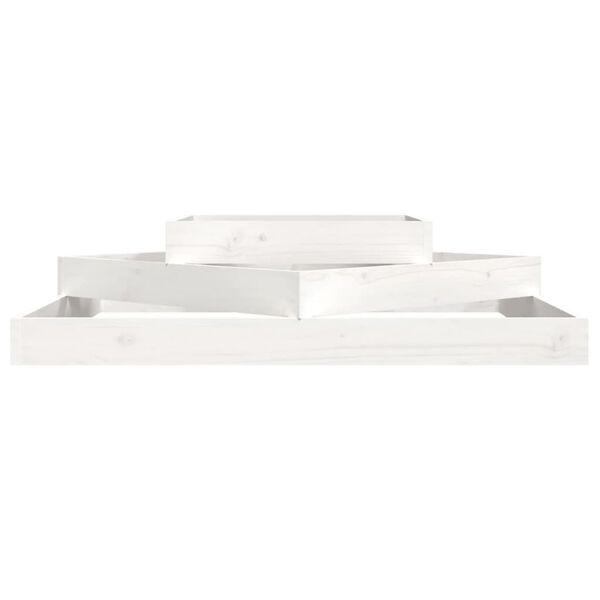 vidaXL Ζαρντινιέρα Λευκή 112 x 112 x 27 εκ. από Μασίφ Ξύλο Πεύκου