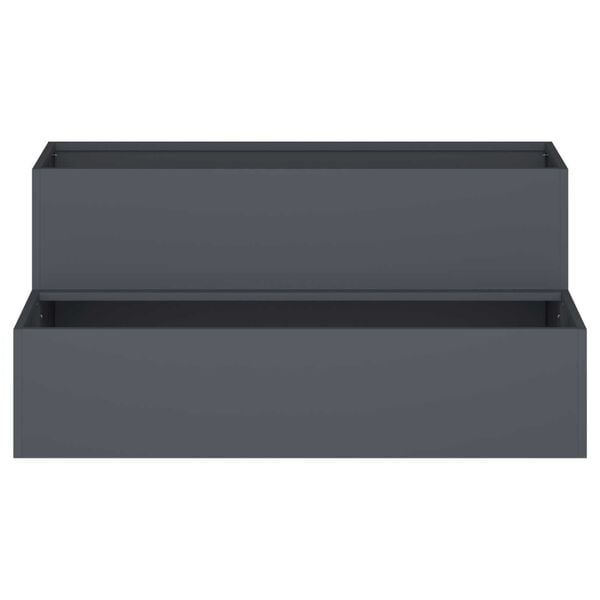 vidaXL Γλάστρα Κήπου 2-Επίπεδη 100x60x45 εκ Ανθρακί Πλαστικό