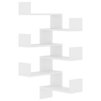 vidaXL Γωνιακές Ραφιέρες Τοίχου 2 τεμ. Λευκές 40x40x50 εκ. Μοριοσανίδα