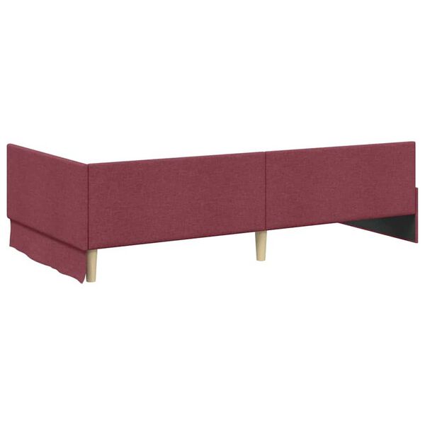 vidaXL Κρεβάτι Γωνίας Μπορντό 100 x 200 cm Ύφασμα και Έργο ξύλου