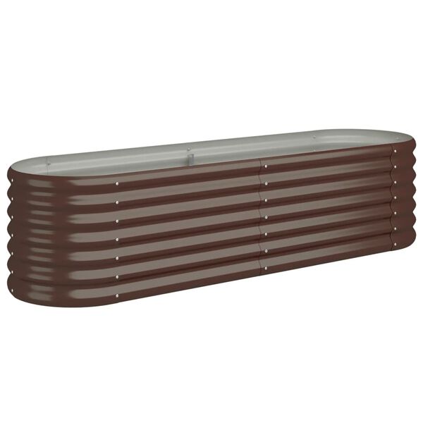 vidaXL Ζαρντινιέρα Καφέ 152x40x36 εκ. Γαλβανισμένος χάλυβας