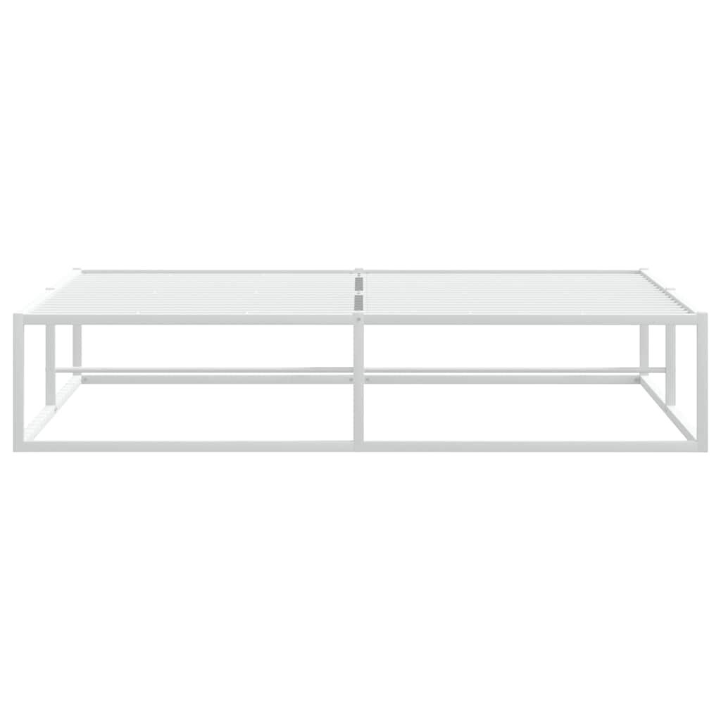 vidaXL Πλαίσιο κρεβατιού χωρίς στρώμα Λευκό 160x200 cm Μεταλλικό
