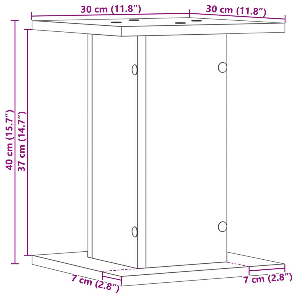 vidaXL Στήρες Ηχείων 2 τμχ Μαύρη Δρυς 30x30x40 εκ Φτιαγμένοι από Ξύλο