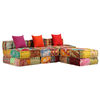 vidaXL Κάθισμα - Πουφ Τριθέσιο Αρθρωτό Patchwork Υφασμάτινο