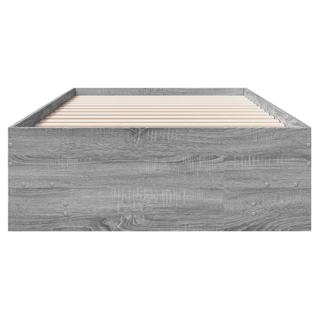 vidaXL Πλαίσιο Κρεβατιού Γκρι Sonoma 75x190 εκ. Επεξεργασμένο Ξύλο