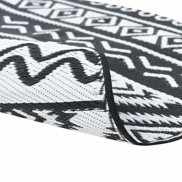 vidaXL Χαλί εξωτερικού χώρου ARAKIL Μαύρο Ø200 cm PP