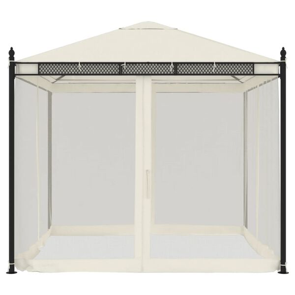 vidaXL Κιόσκι με Τοίχους από Δίχτυ Κρεμ 2,93x2,93 μ. από Ατσάλι