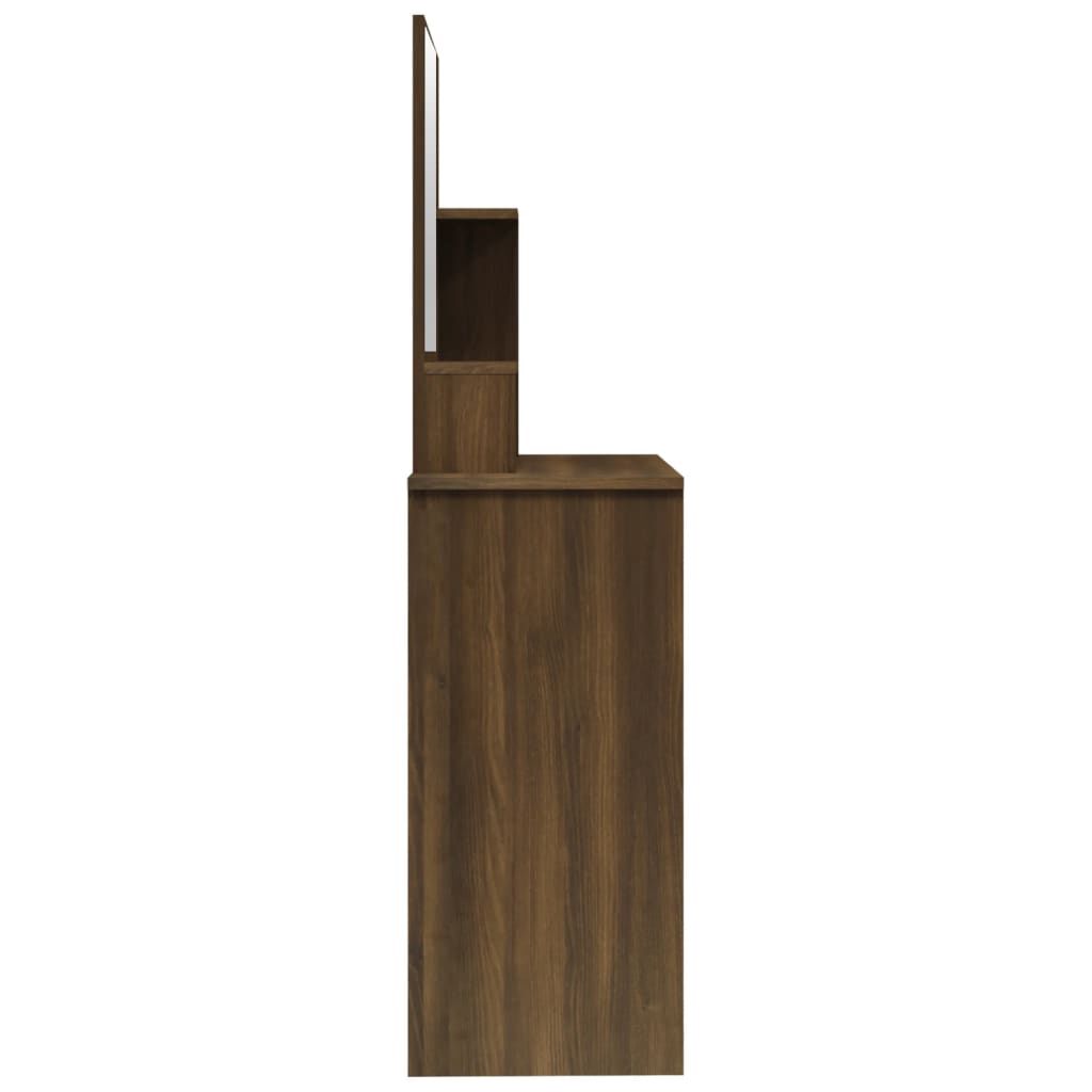 vidaXL Μπουντουάρ με Καθρέφτη Καφέ Δρυς 86,5x35x136 εκ.
