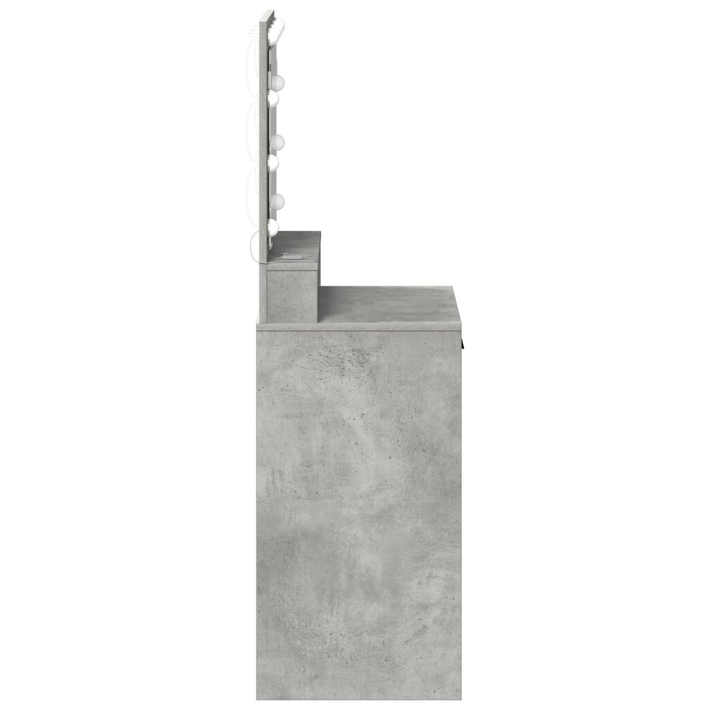 VidaXL Τραπέζι Ε dressing με LED Φώτα Γκρι Σκυρόδεμα 50x41x135 εκ.